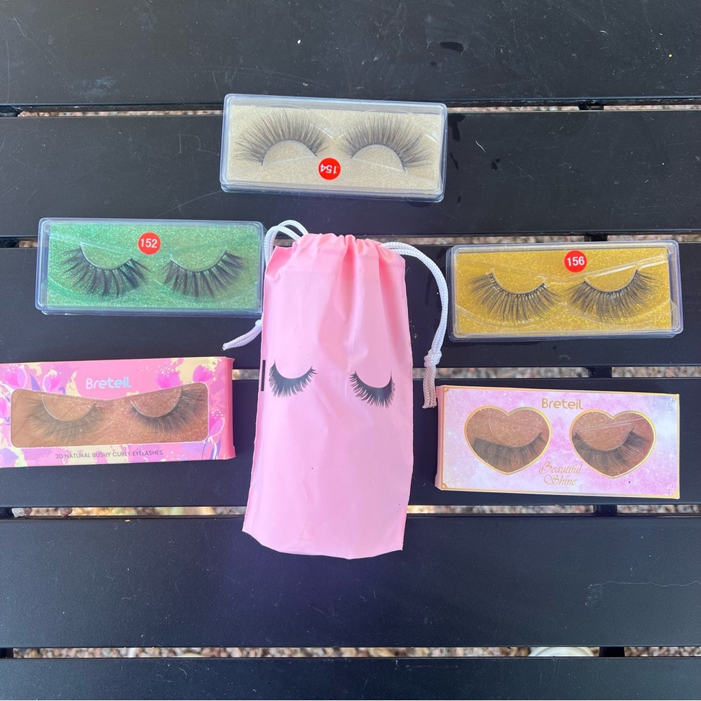 5 pairs of false eyelashes. Faux Mink w/ 3‎ Pice Cleaning Kit